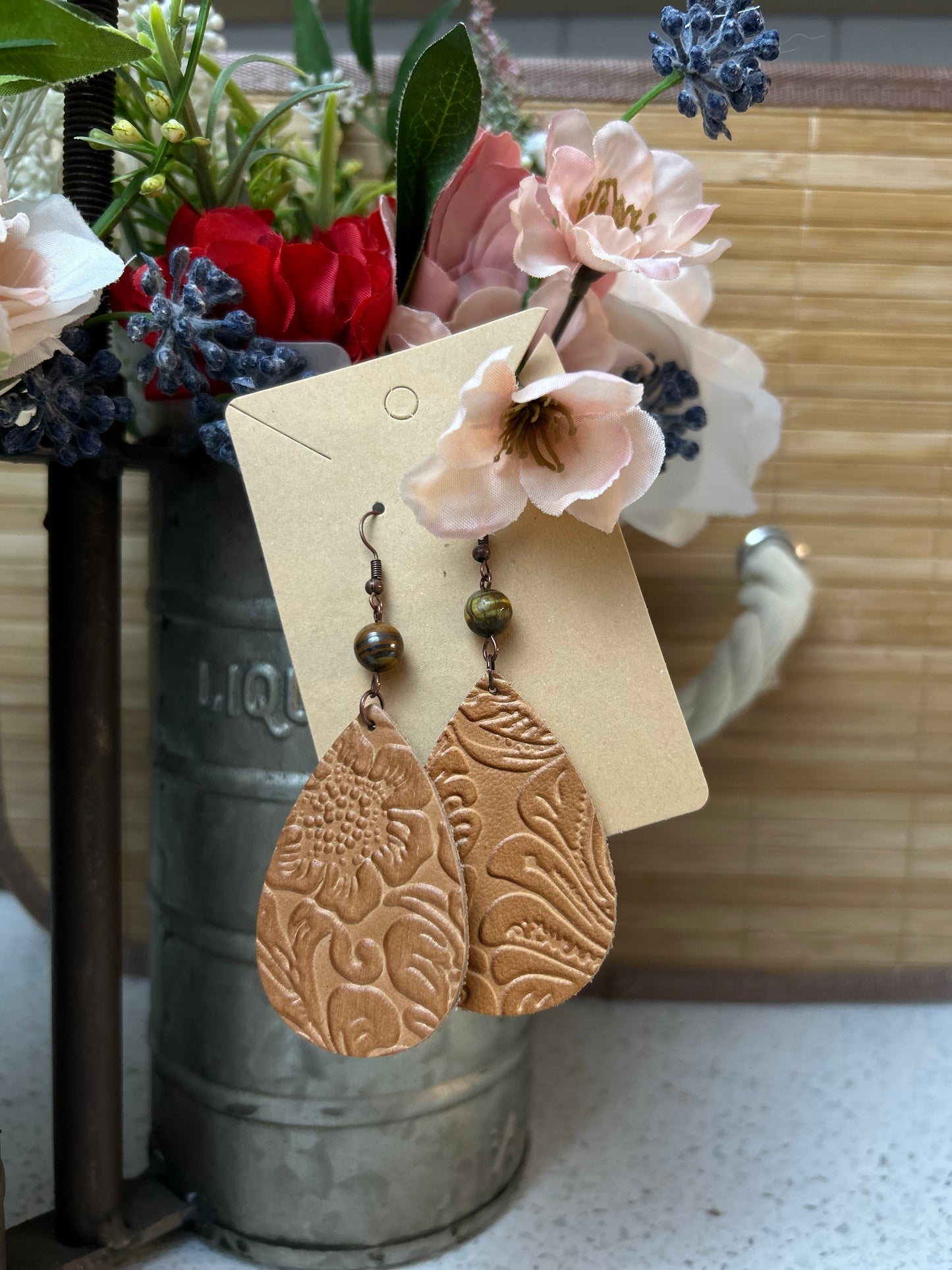 Genuine Leather Teardrop Earrings