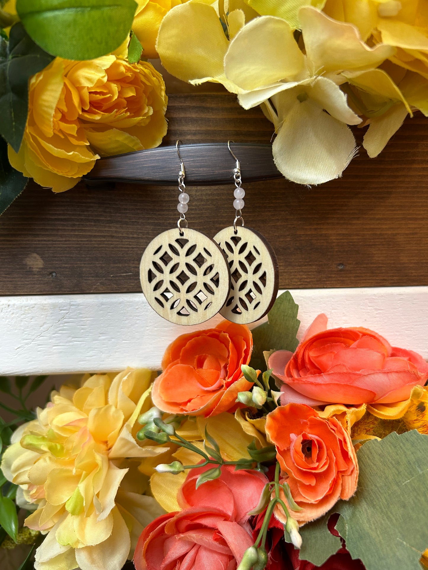 Mosaic Cutout Circle Earrings
