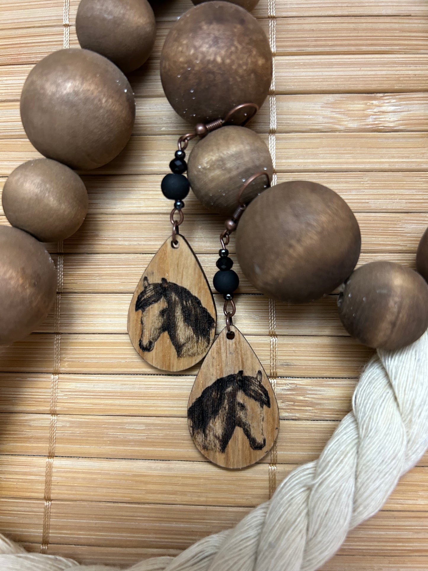 Engraved Horse Teardrop
