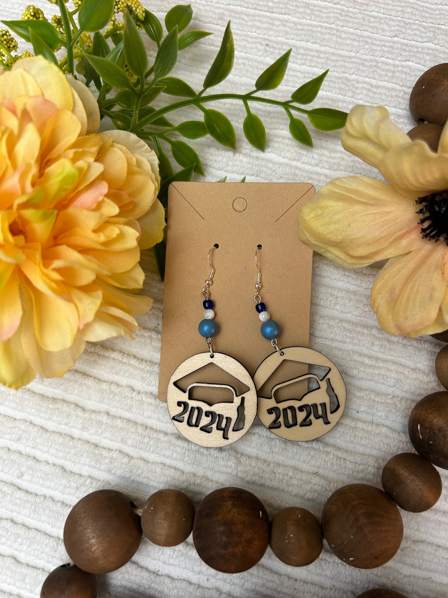 Custom Bead Graduation Earrings