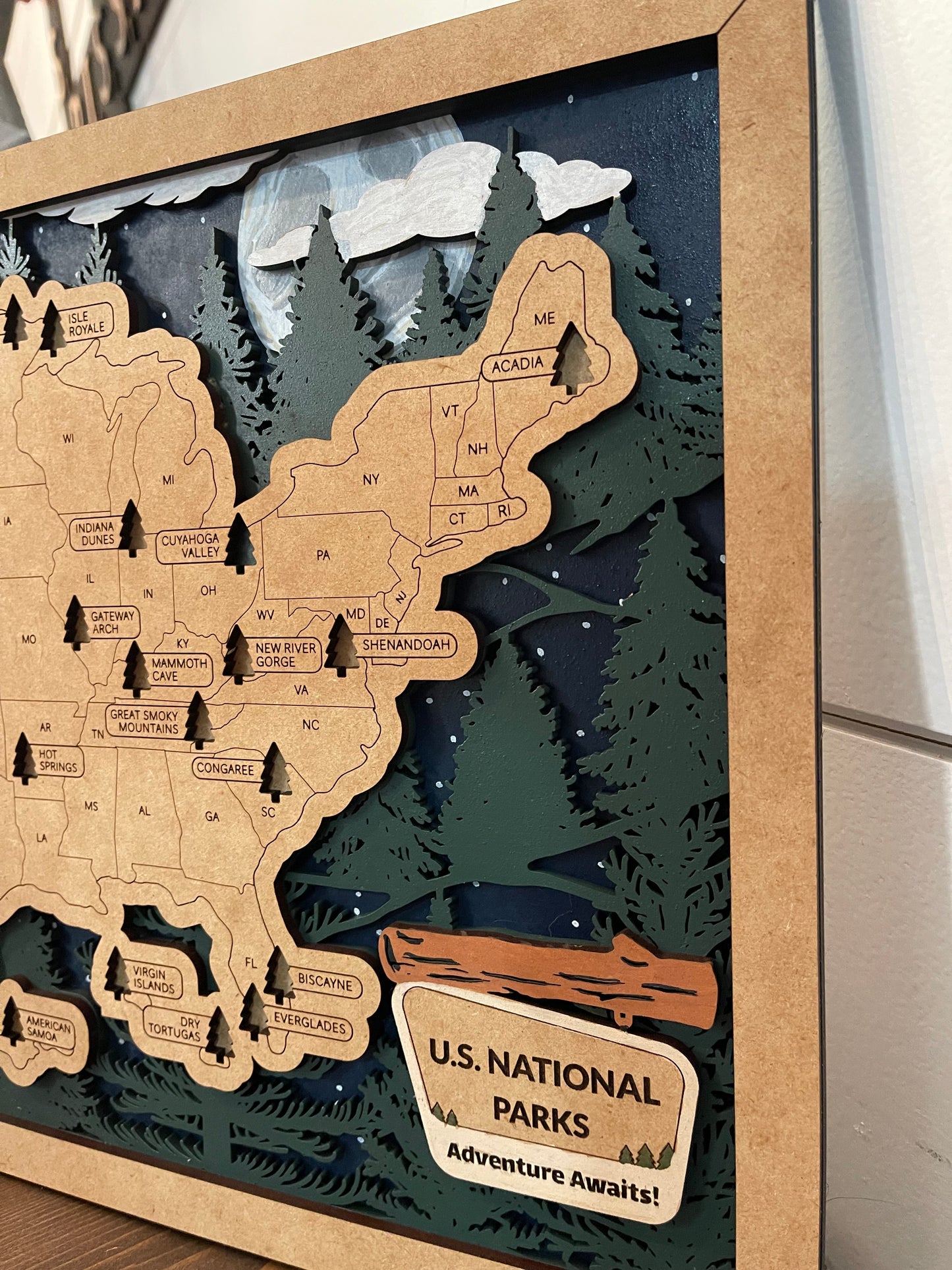 US National Parks Tracker Map MDF