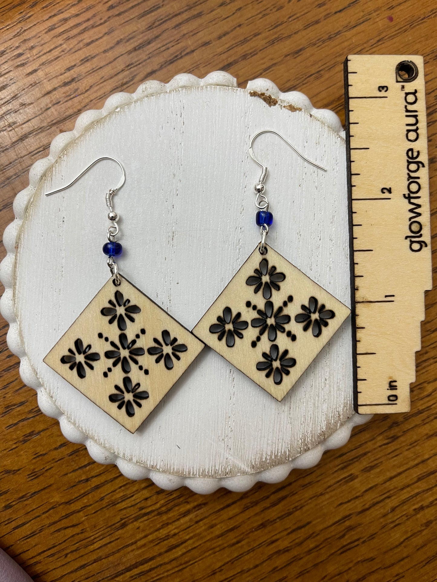 Square Flower Cutout Dangles