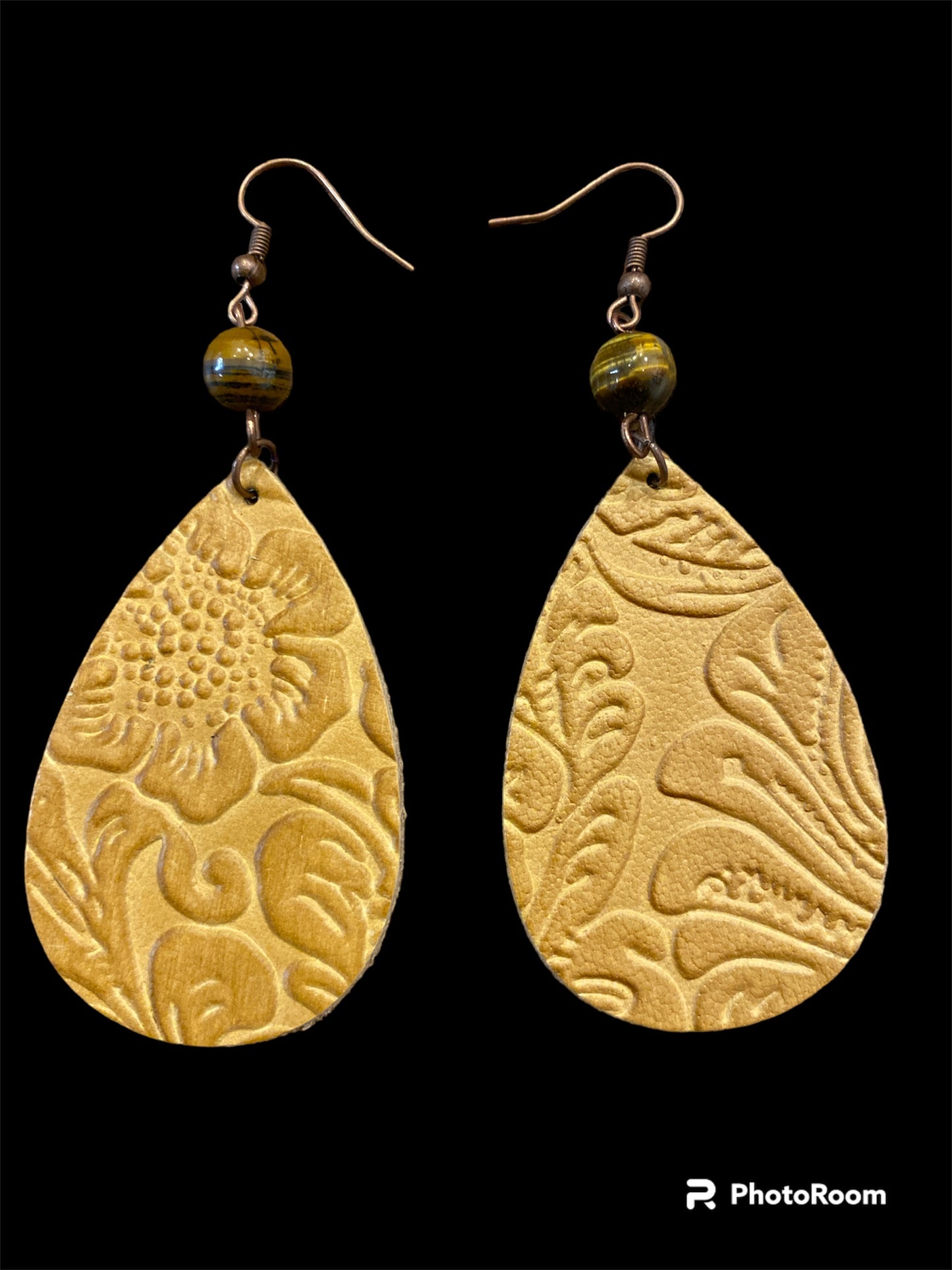 Genuine Leather Teardrop Earrings