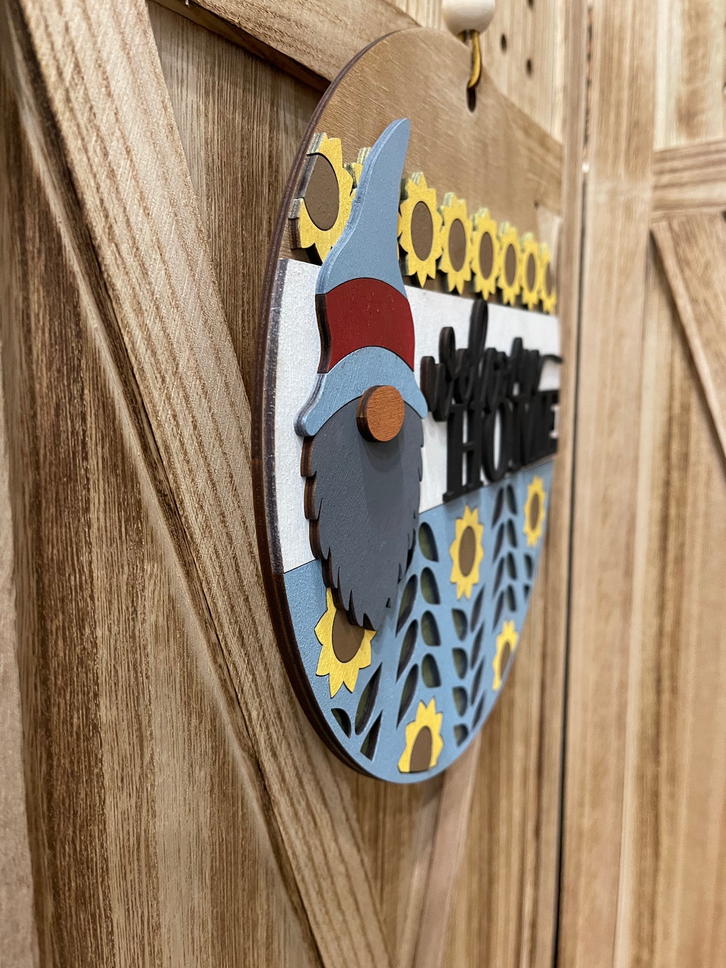 Gnome Welcome Home sign