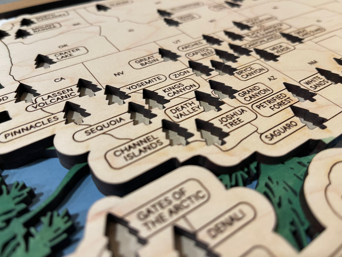 US National Parks Tracker Map MDF