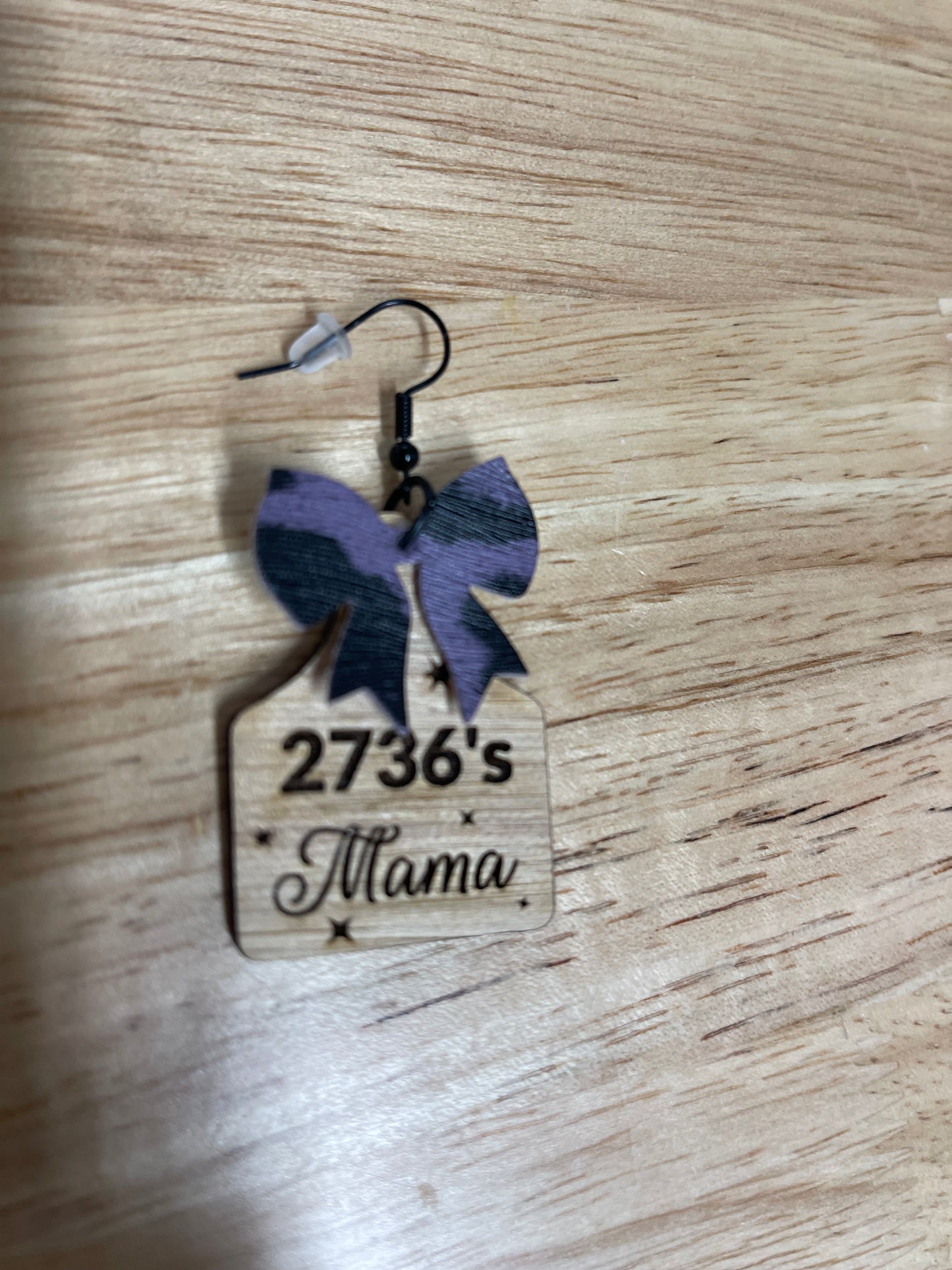 NKHSET “Mama” Cow Tag Bow Dangles