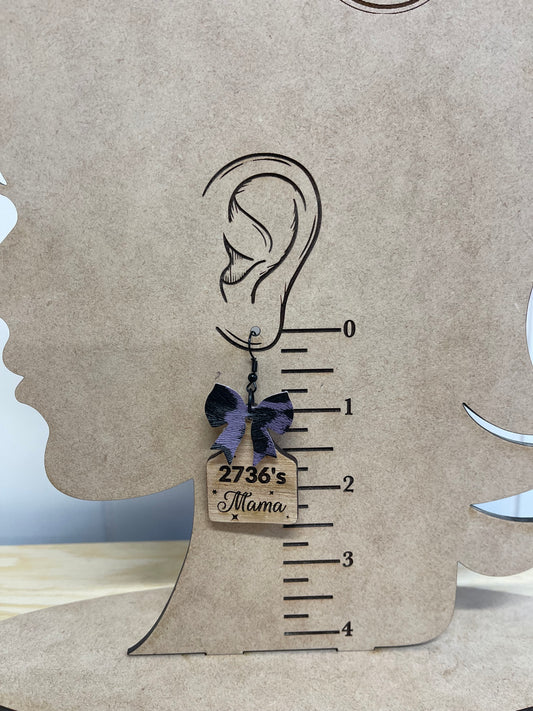 NKHSET “Mama” Cow Tag Bow Dangles