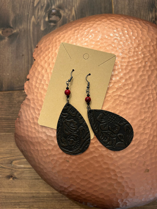 Genuine Leather Teardrop Earrings