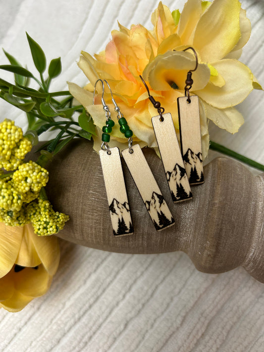 Engraved Mountain Earrings