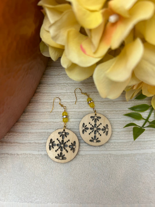 Flower Cutout Circle Earrings