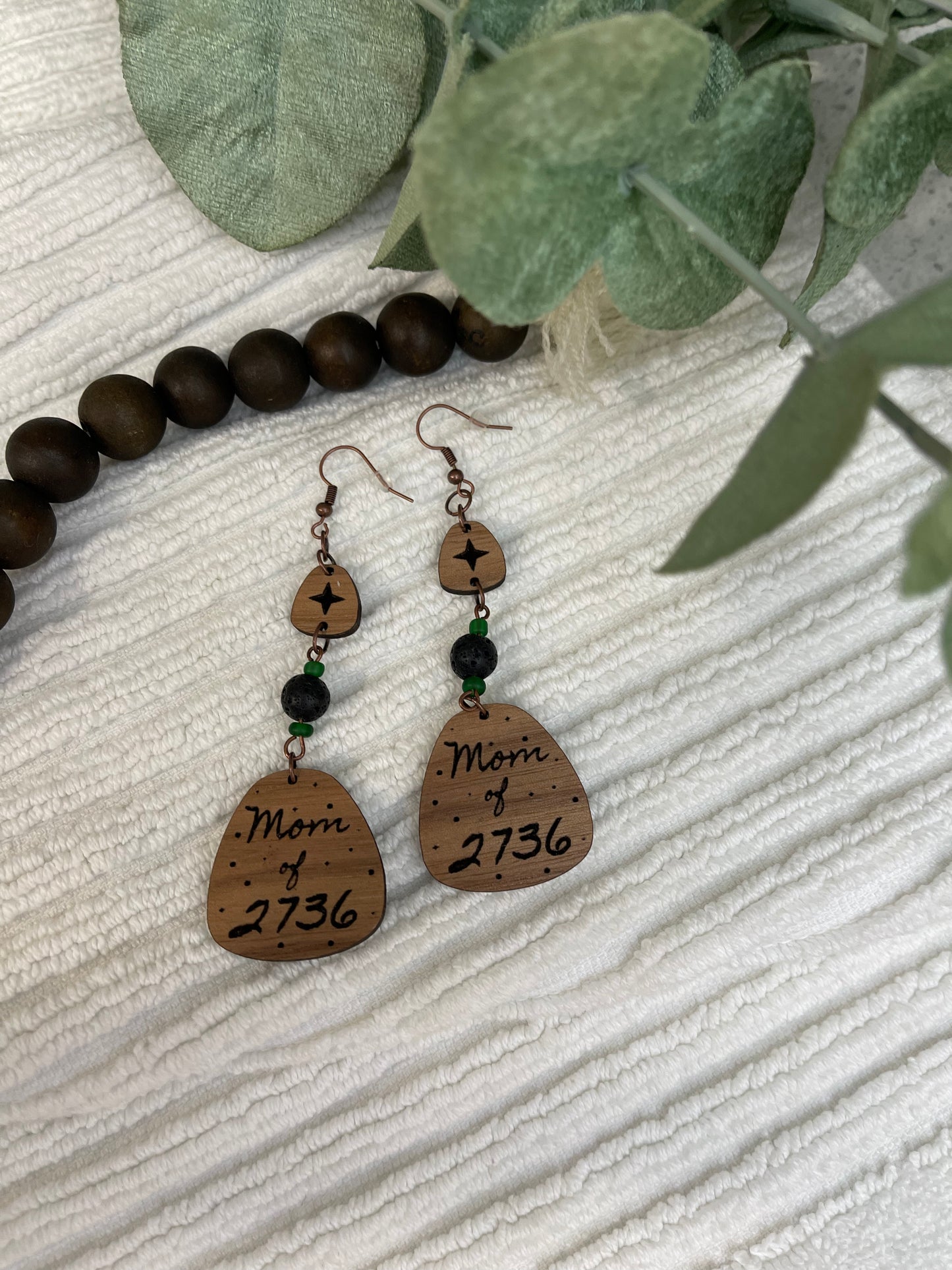 Cursive font wood dangles