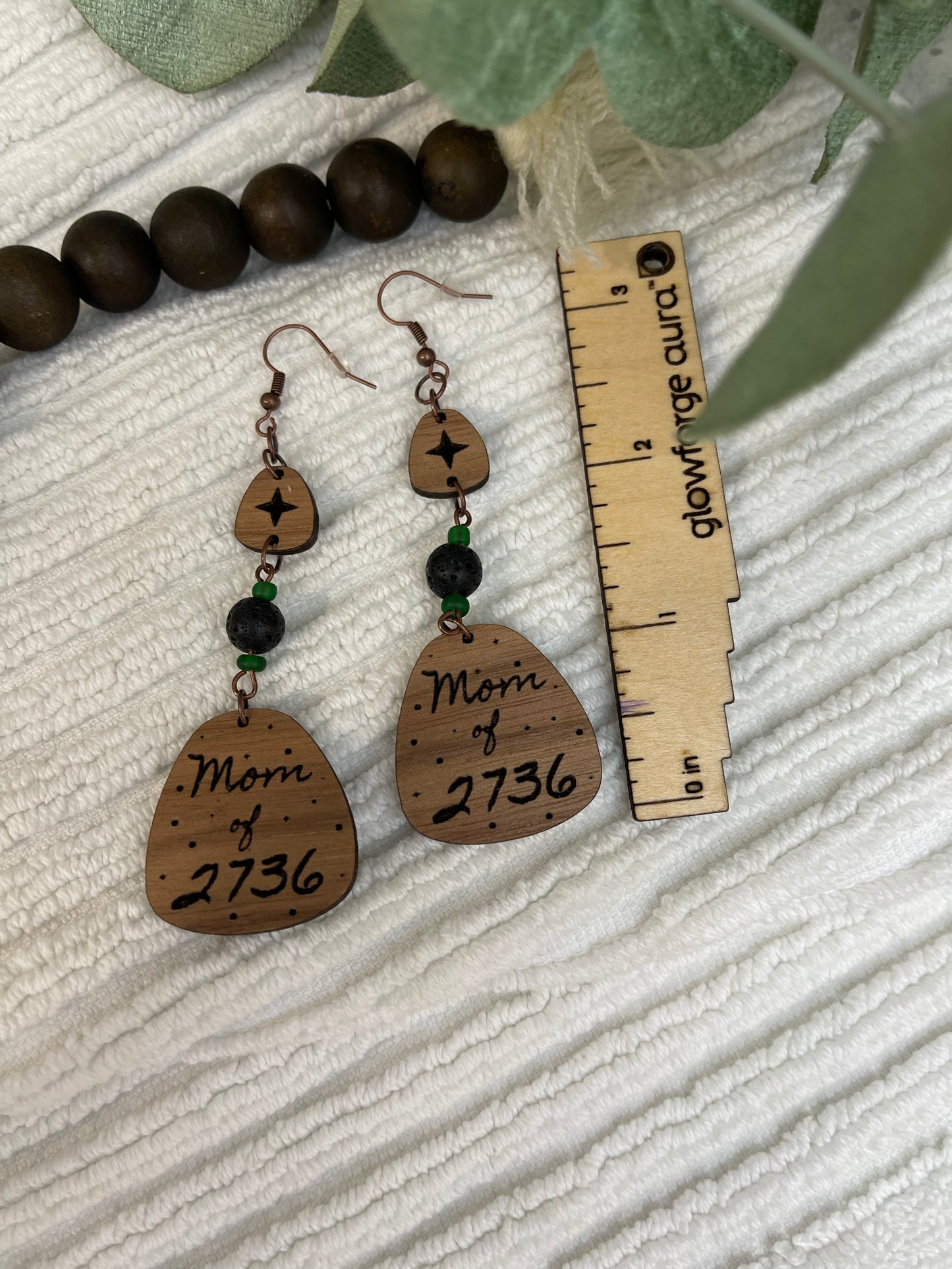 Cursive font wood dangles